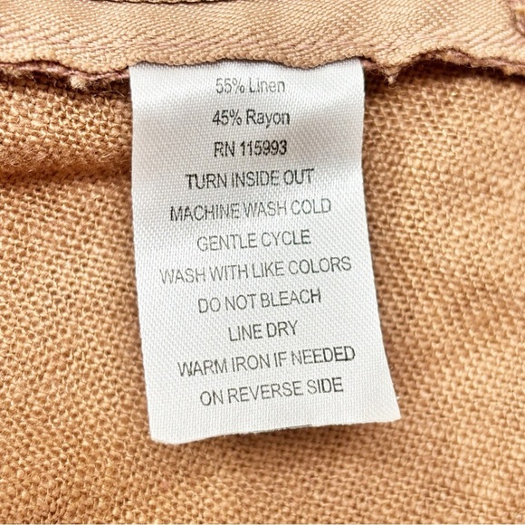 BOO GEMES Women’s Brown Gold Pink Linen Blend Lagenlook Tunic Dress Size Large - Picture 7 of 7